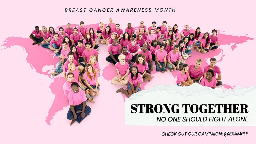 Breast cancer awareness blog banner template, editable text