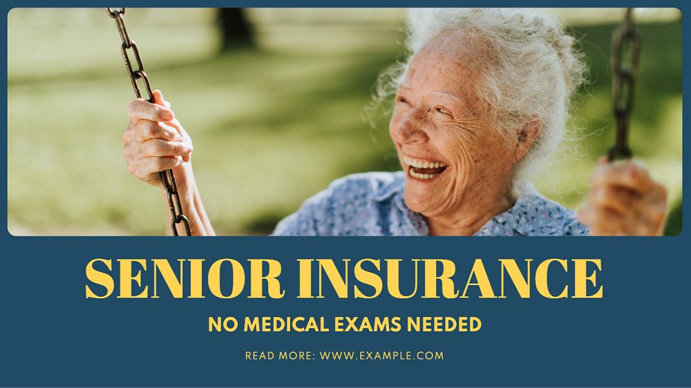 Senior insurance blog banner template, editable text