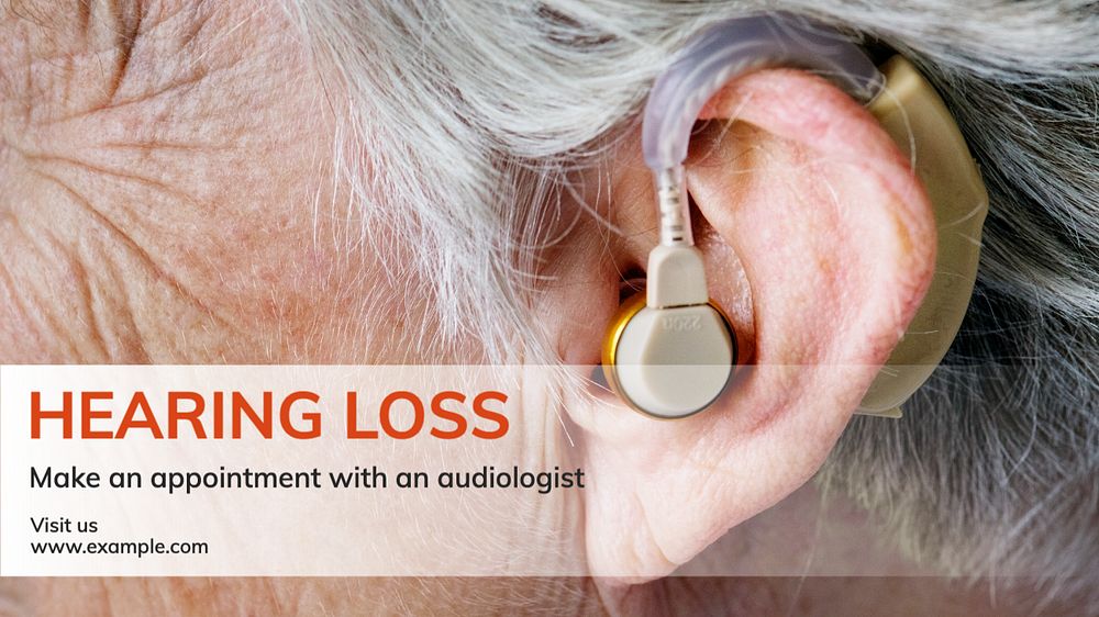 Hearing loss blog banner template, editable text