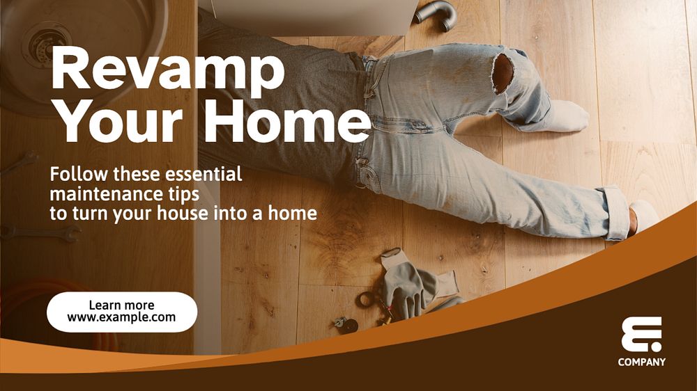 Revamp your home blog banner template, editable text