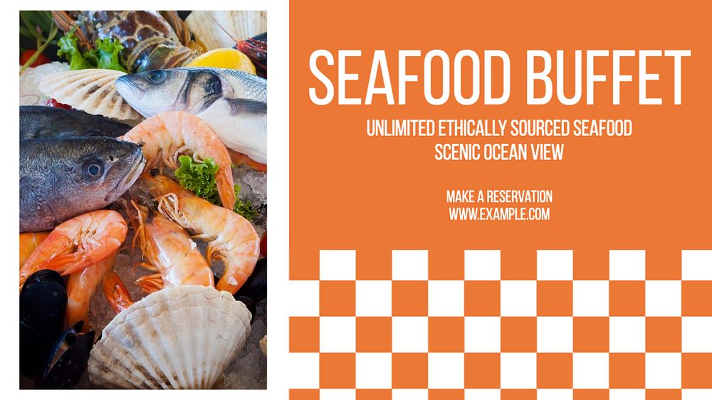 Seafood buffet blog banner template, editable text