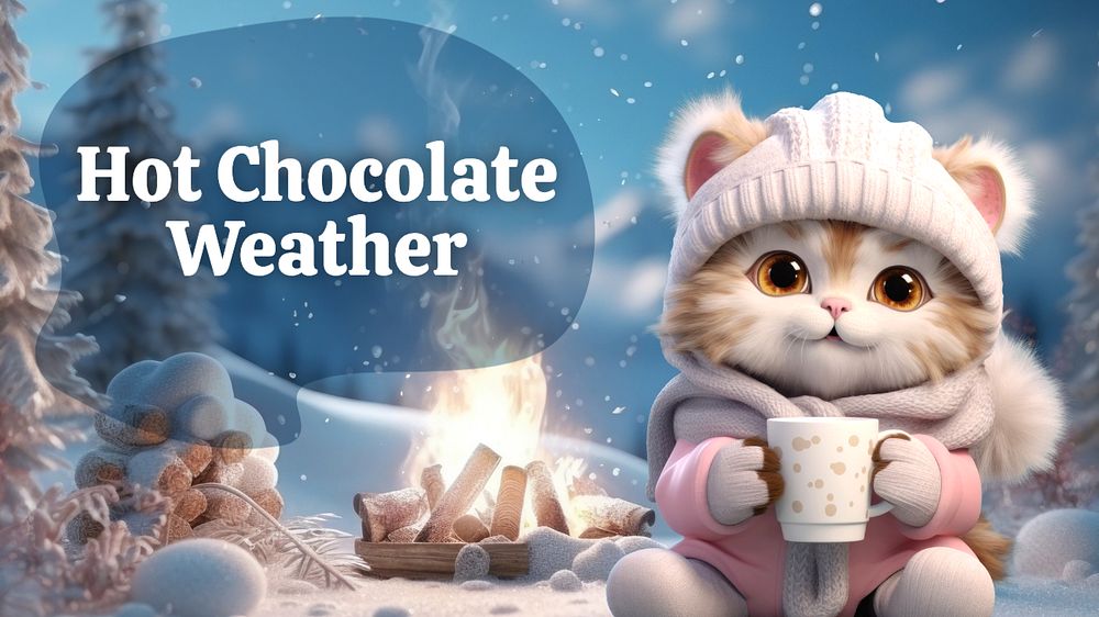 Hot chocolate weather blog banner template, editable text