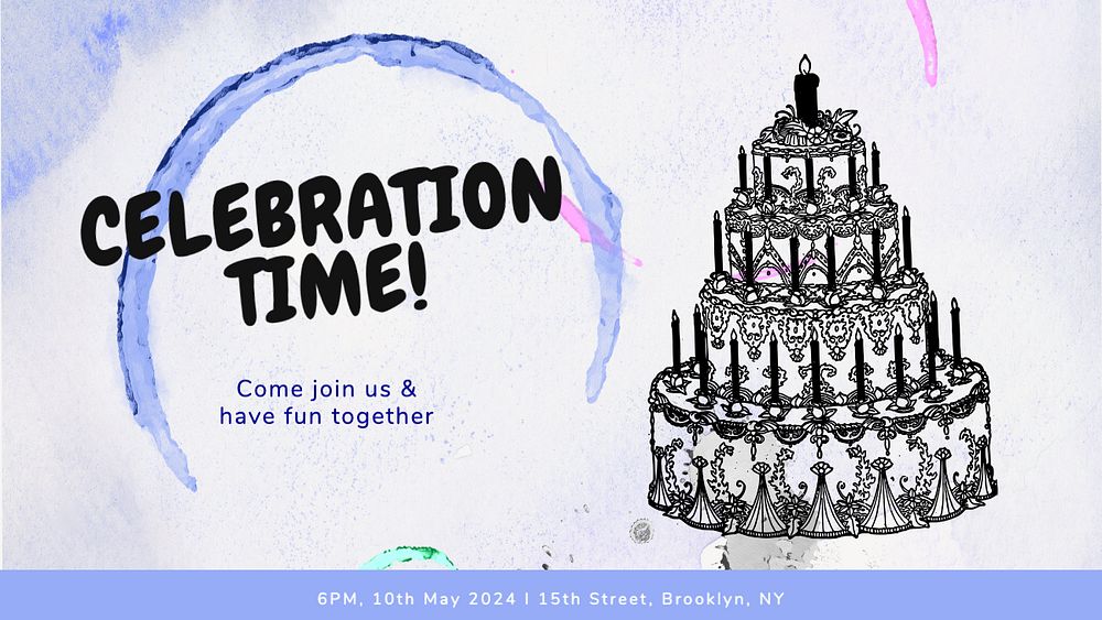 Celebration time  blog banner template, editable text