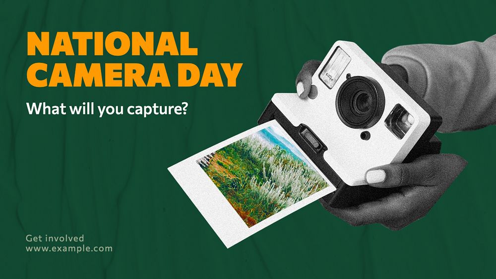 National camera day blog banner template, editable text