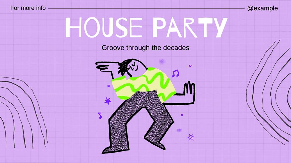 House party blog banner template, editable text