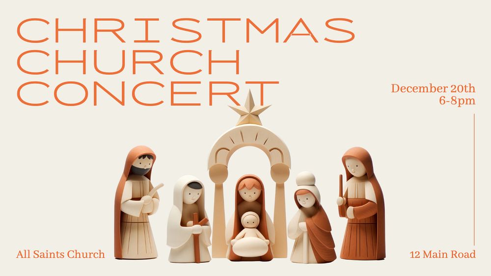 Christmas Church Concert blog banner template, editable text