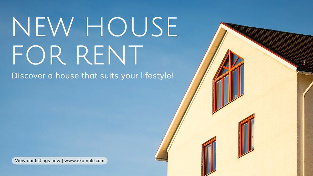 New house blog banner template, editable text