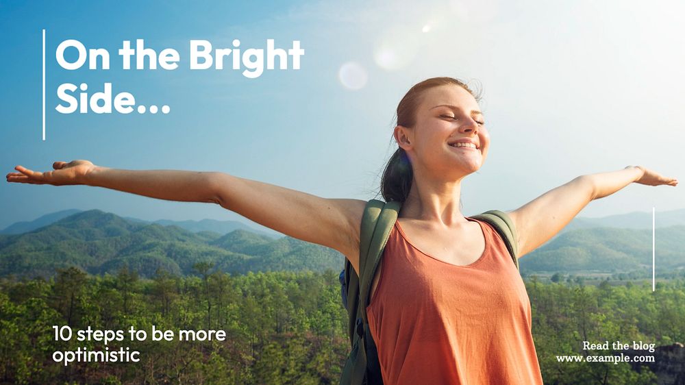 On the bright side blog banner template, editable text