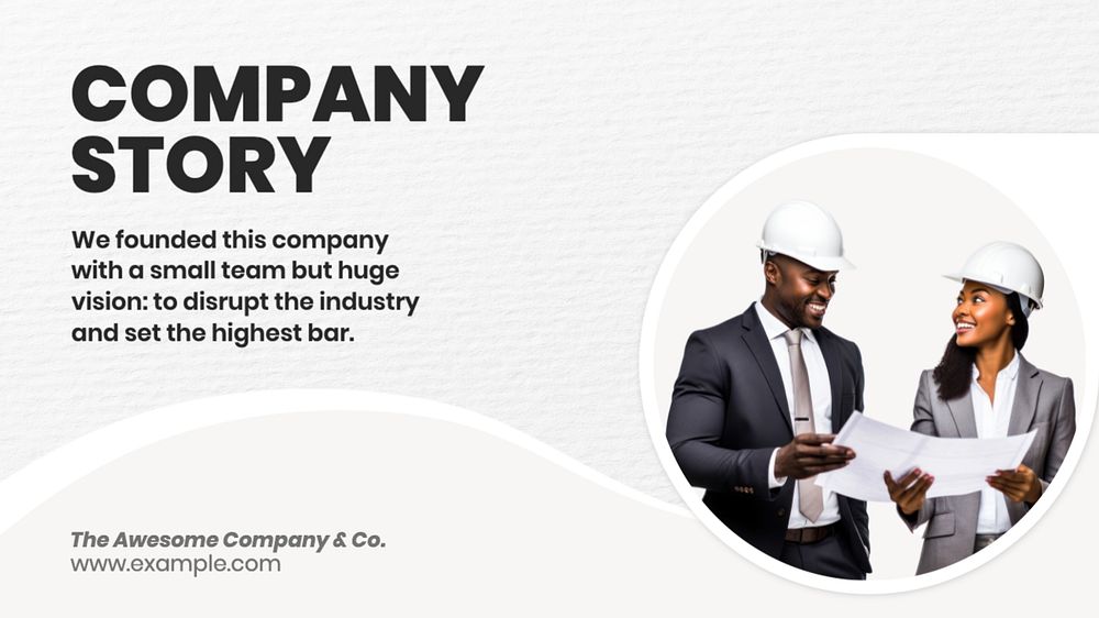 Company story blog banner template, editable text