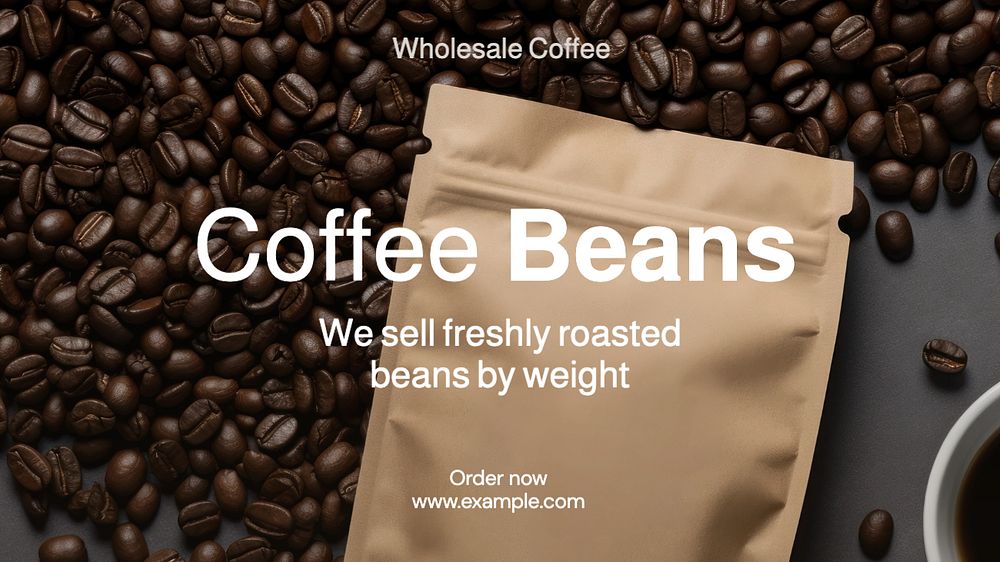 Coffee beans blog banner template, editable text