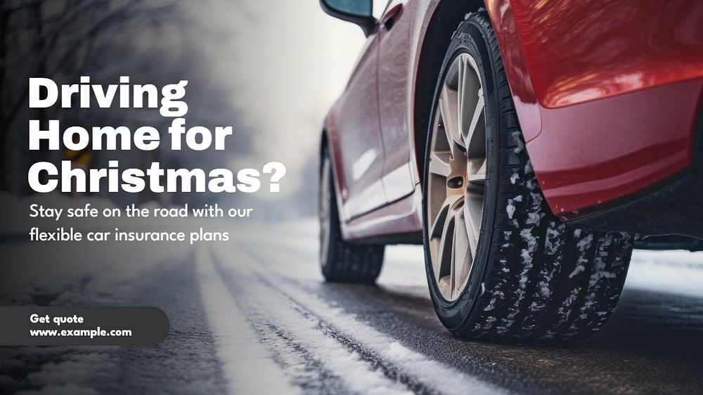 Christmas car insurance blog banner template, editable text