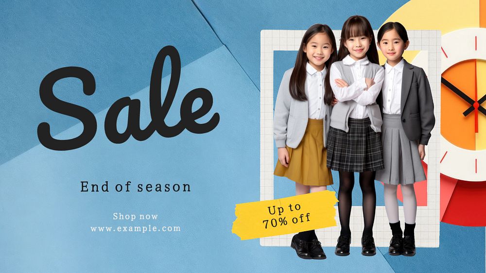 End of season sale blog banner template, editable text