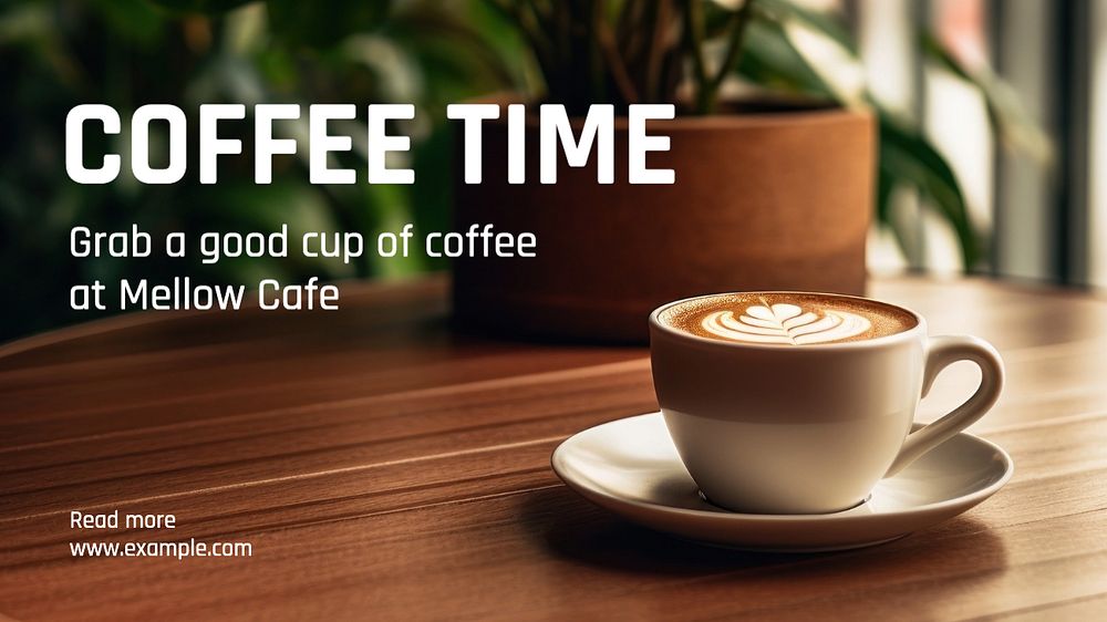 Coffee time blog banner template, editable text