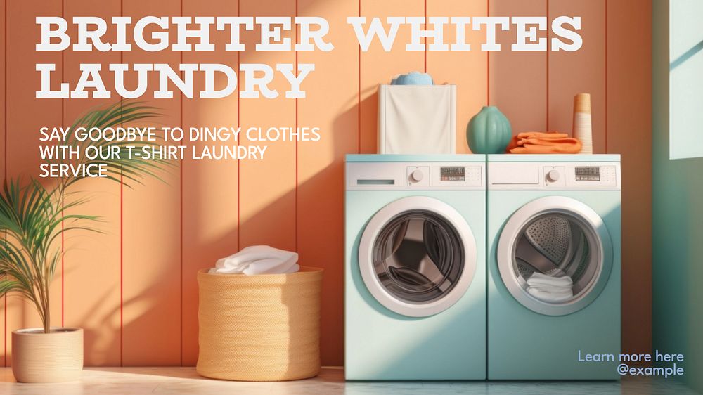 Laundry blog banner template, editable text