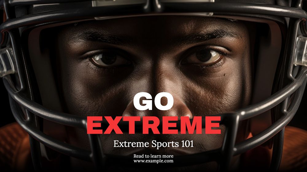 Extreme sports blog banner template, editable text