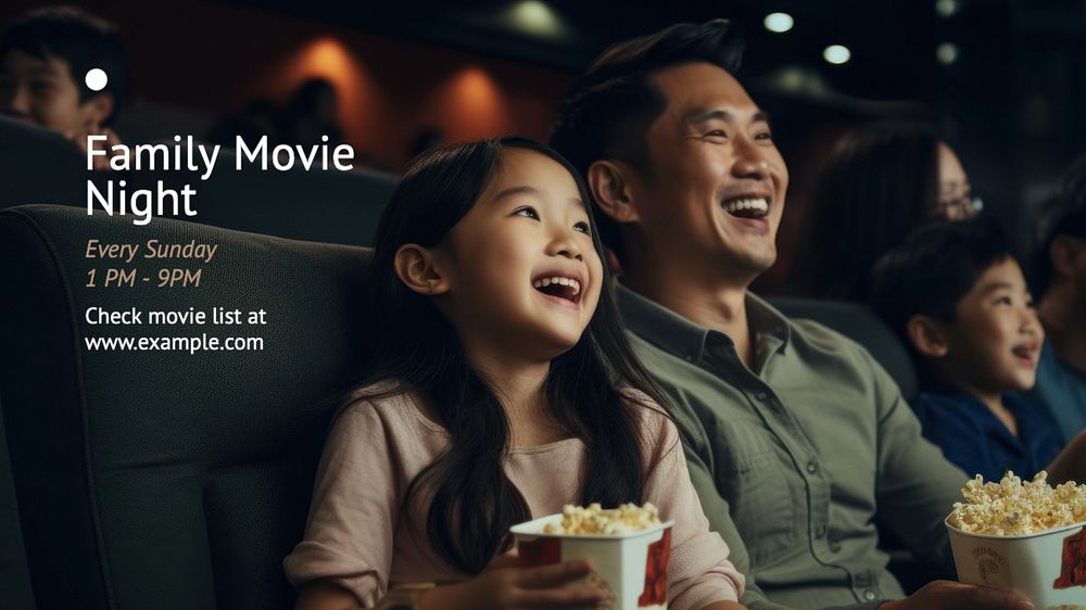 Family movie night blog banner template, editable text