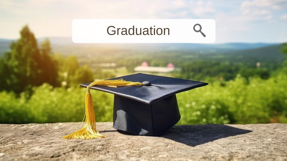 Graduation blog banner template, editable text