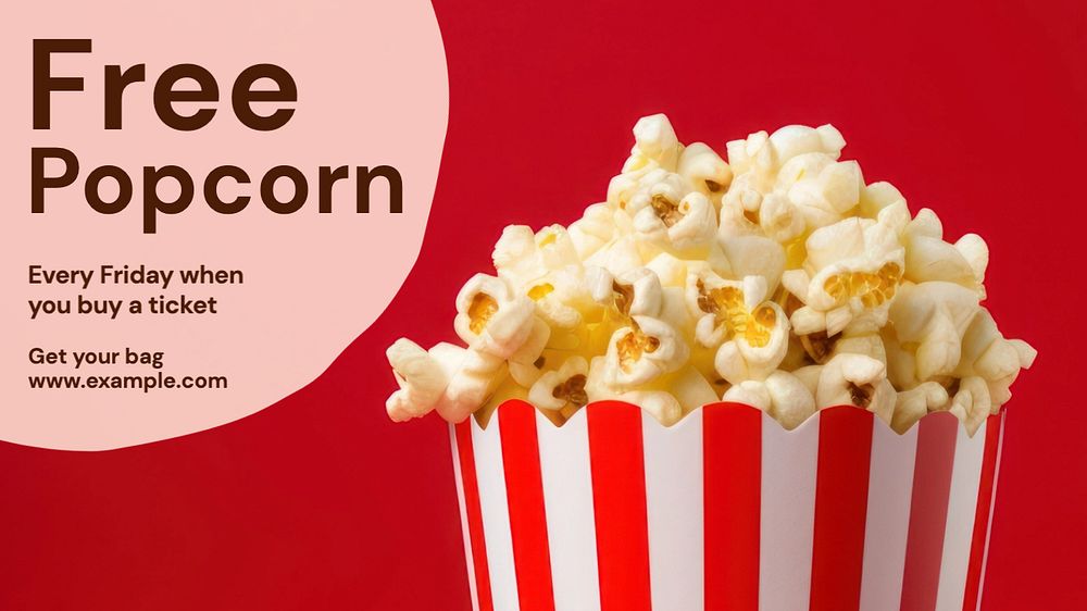 Free popcorn blog banner template, editable text