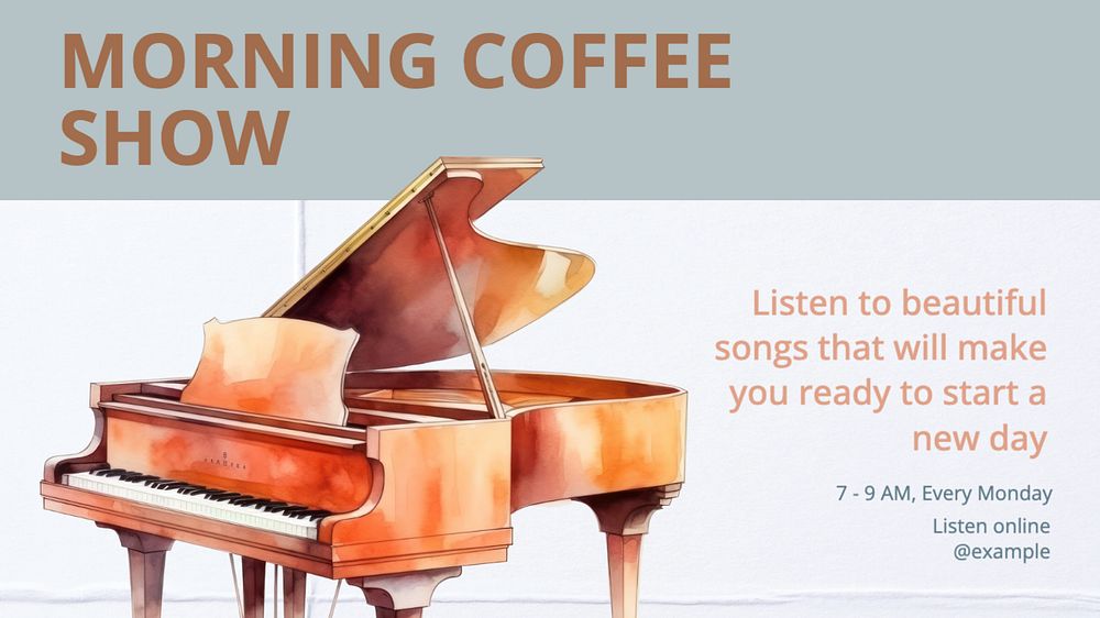 Morning radio show blog banner template, editable text