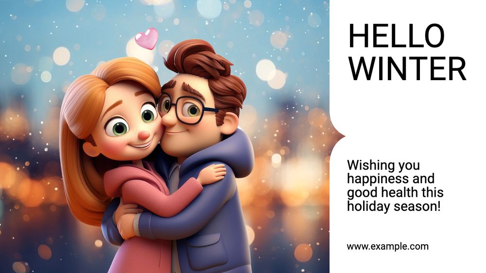 Hello winter wish blog banner template, editable text