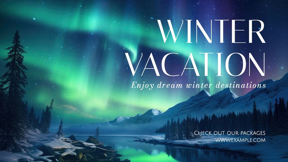 Winter vacation blog banner template, editable text