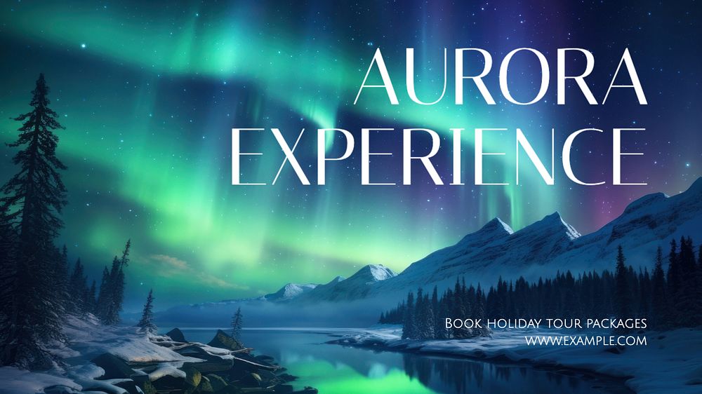 Aurora tour package blog banner template, editable text