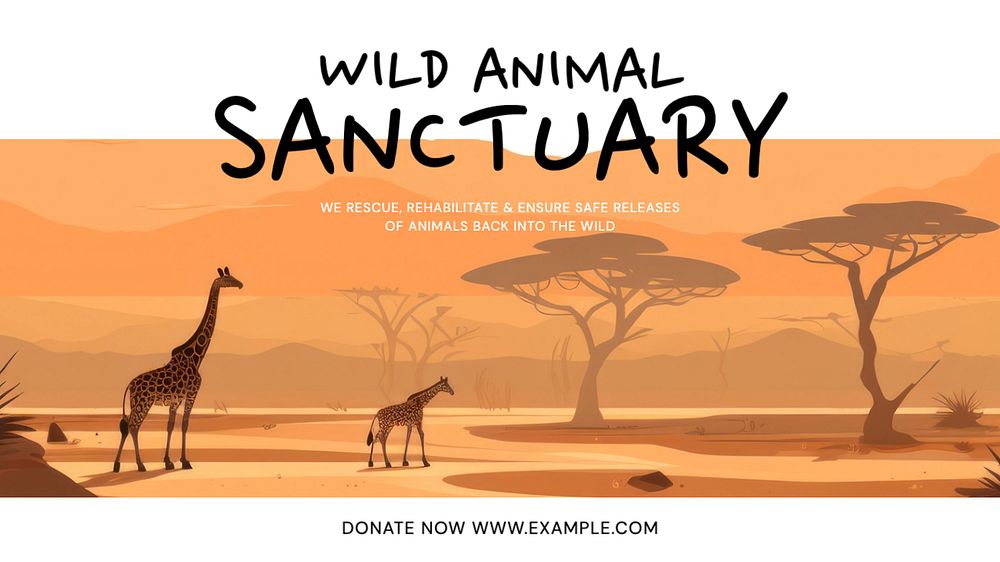 Wildlife sanctuary blog banner template, editable text