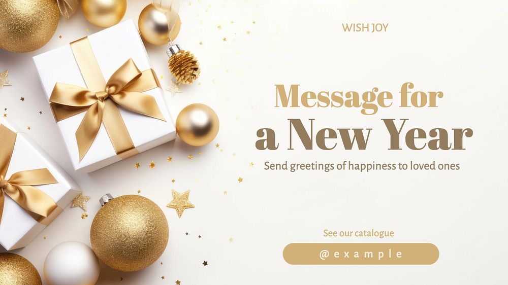 New year blog banner template, editable text