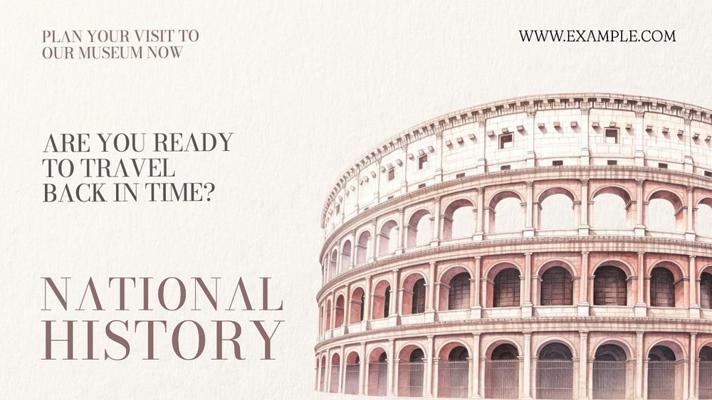 National history blog banner template, editable text