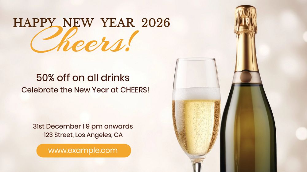 New year cheers blog banner template, editable text