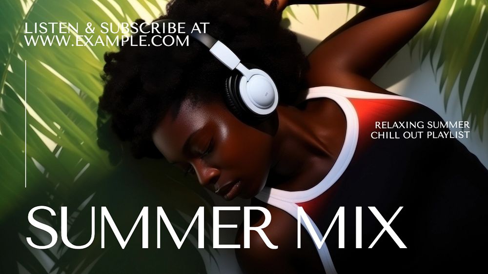 Summer mix blog banner template, editable text