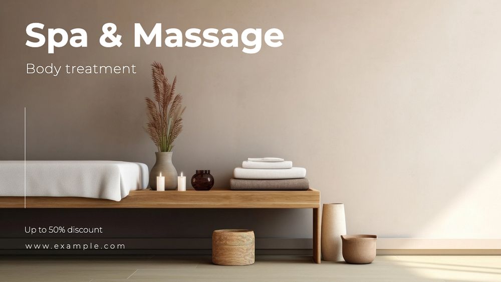 Spa & massage blog banner template, editable text