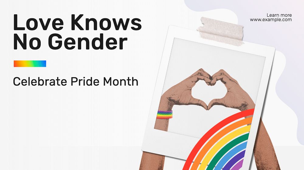 Pride month blog banner template, editable text