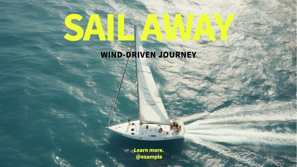 Sail away blog banner template, editable text