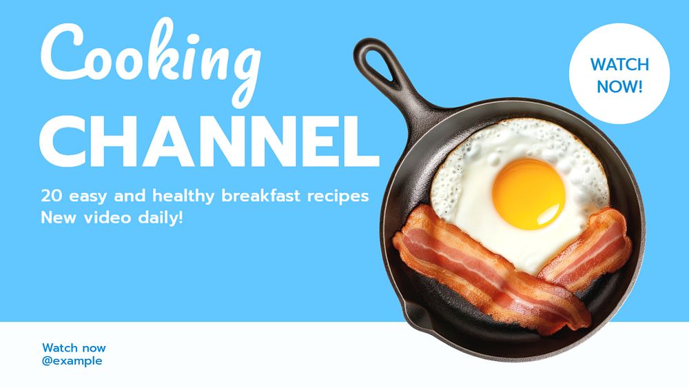 Breakfast recipes blog banner template, editable text