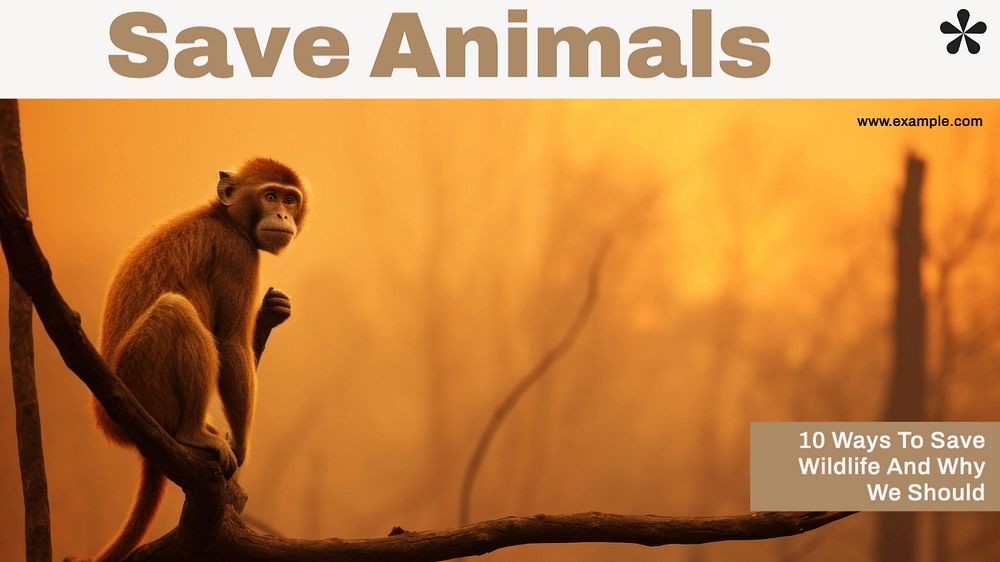 Save animals blog banner template, editable text