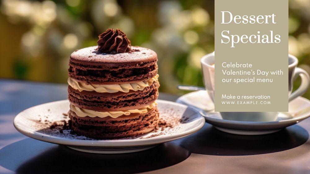 Dessert specials blog banner template, editable text