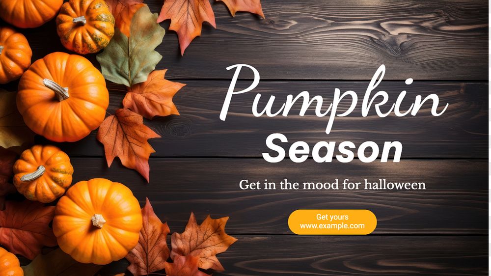 Pumpkin season blog banner template, editable text