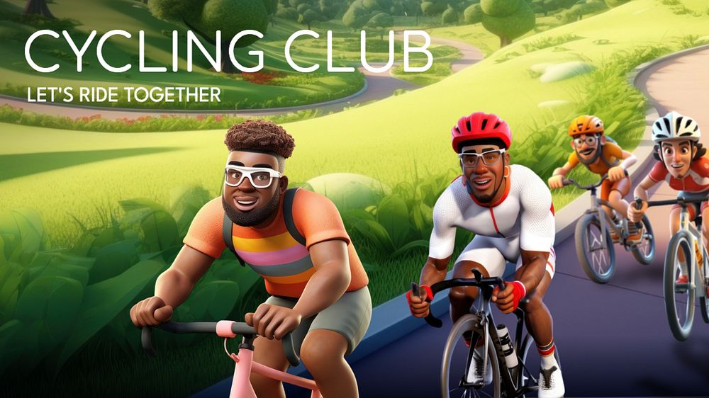 Cycling club blog banner template, editable text