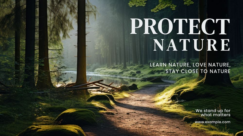 Protect nature blog banner template, editable text