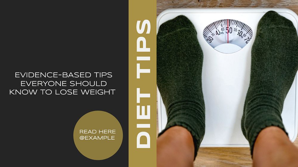 Diet tips blog banner template, editable text