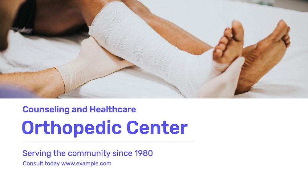 Orthopedic healthcare blog banner template, editable text