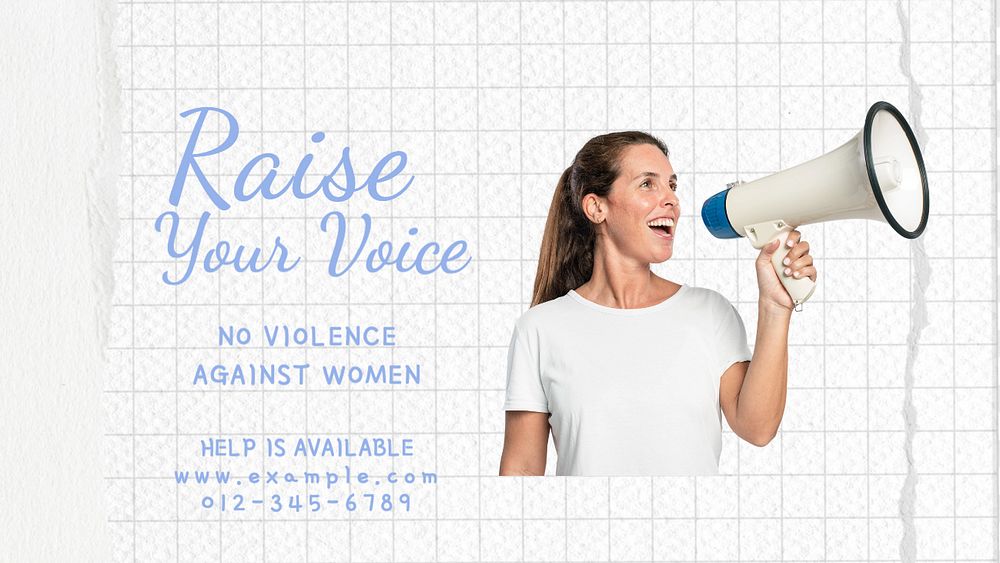 Raise your voice blog banner template, editable text