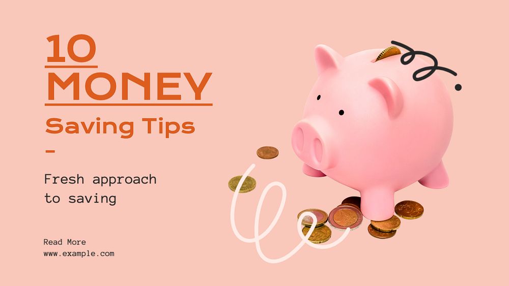 Money saving  blog banner template, editable text