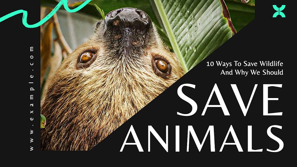 Save animals blog banner template, editable text