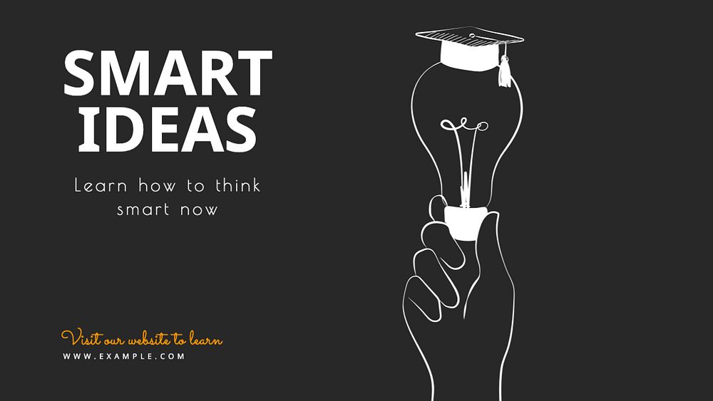 Smart ideas  blog banner template, editable text