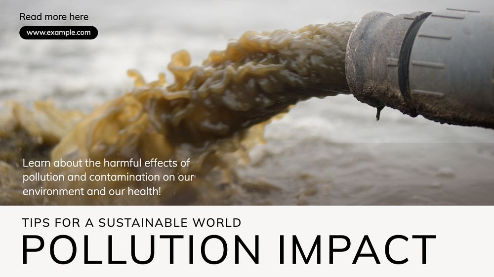 Pollution impact blog banner template, editable text