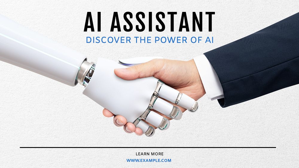 AI assistant blog banner template, editable text