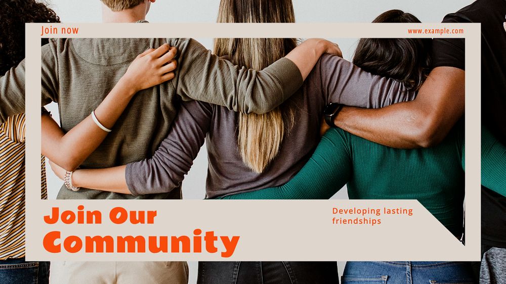 Join our community blog banner template, editable text