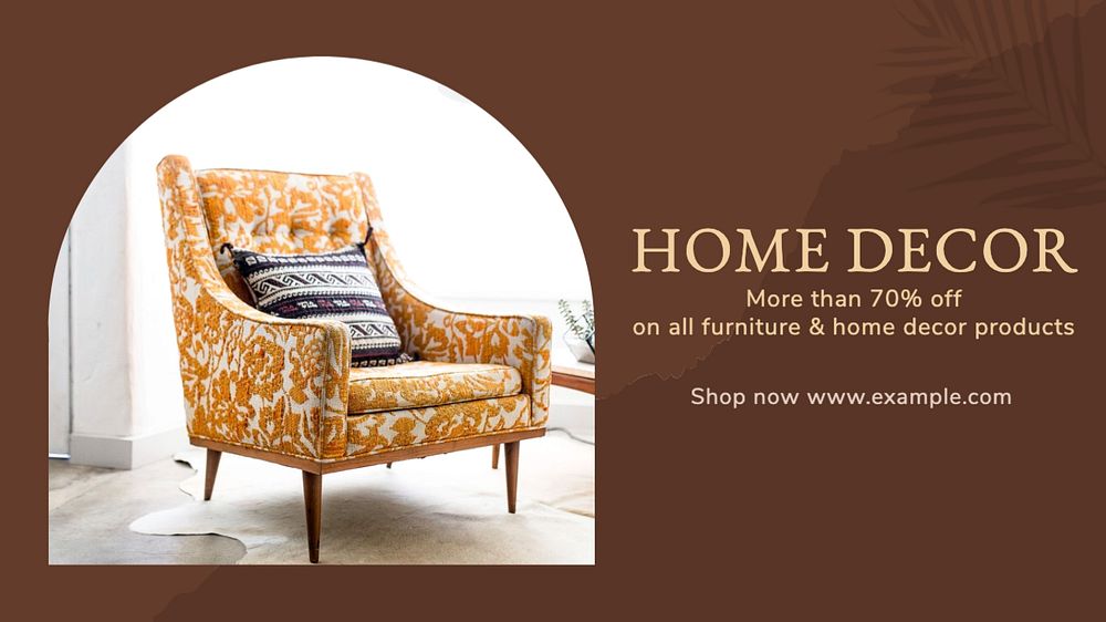 Home decor blog banner template, editable text